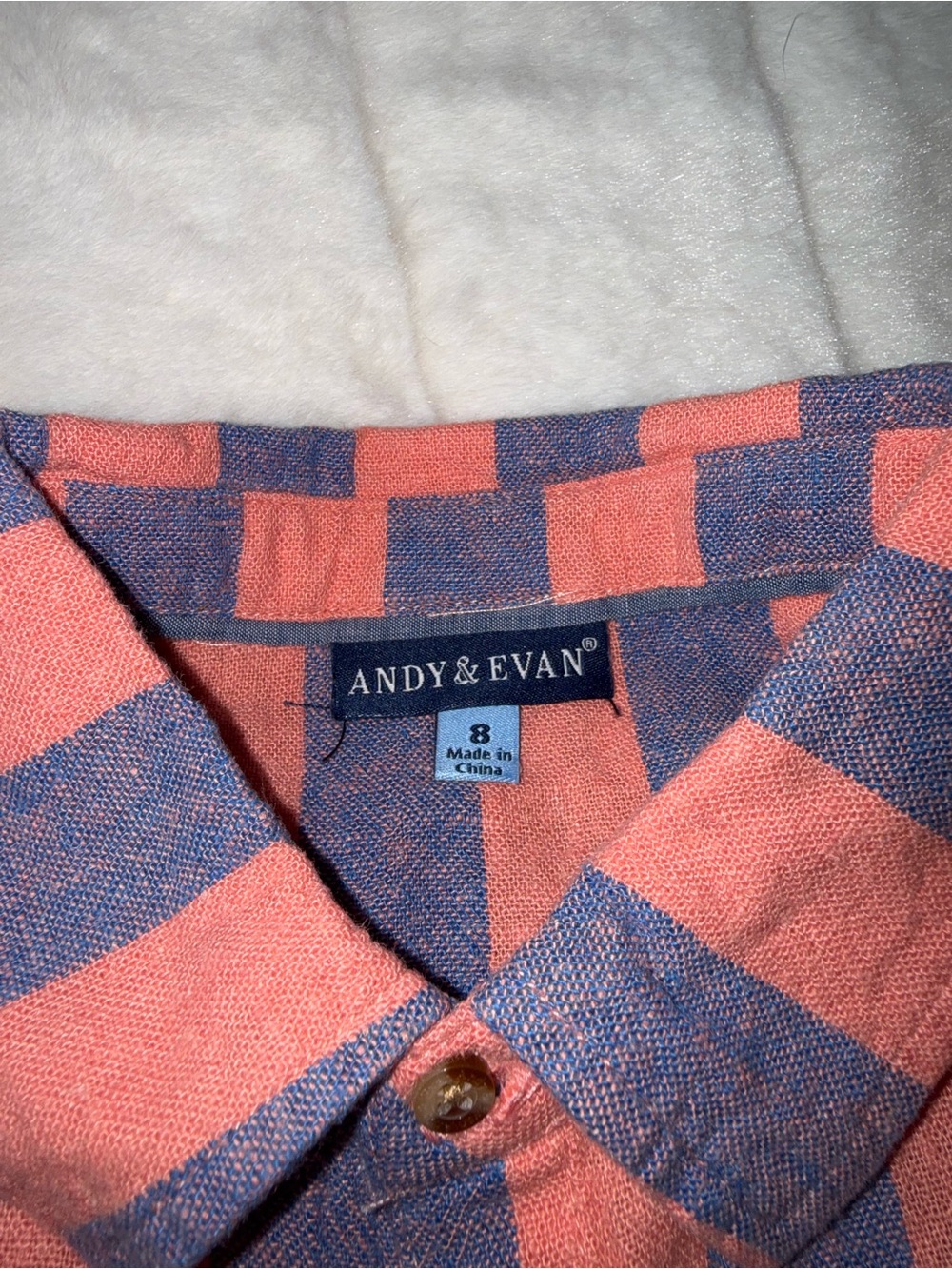 NWT - Andy & Evan Pink and Blue Striped 2 Piece Set - Size 8 - Picture 6 of 7